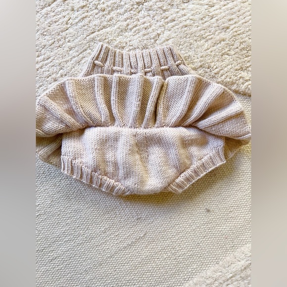 Misha & Puff Dune Blush Pink Wool Skating Skirt Handmade 3-4y Mini Skort Bloomer - Picture 6 of 12